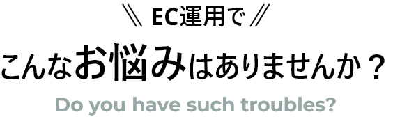 EC運用でこんなお悩みはありませんか？